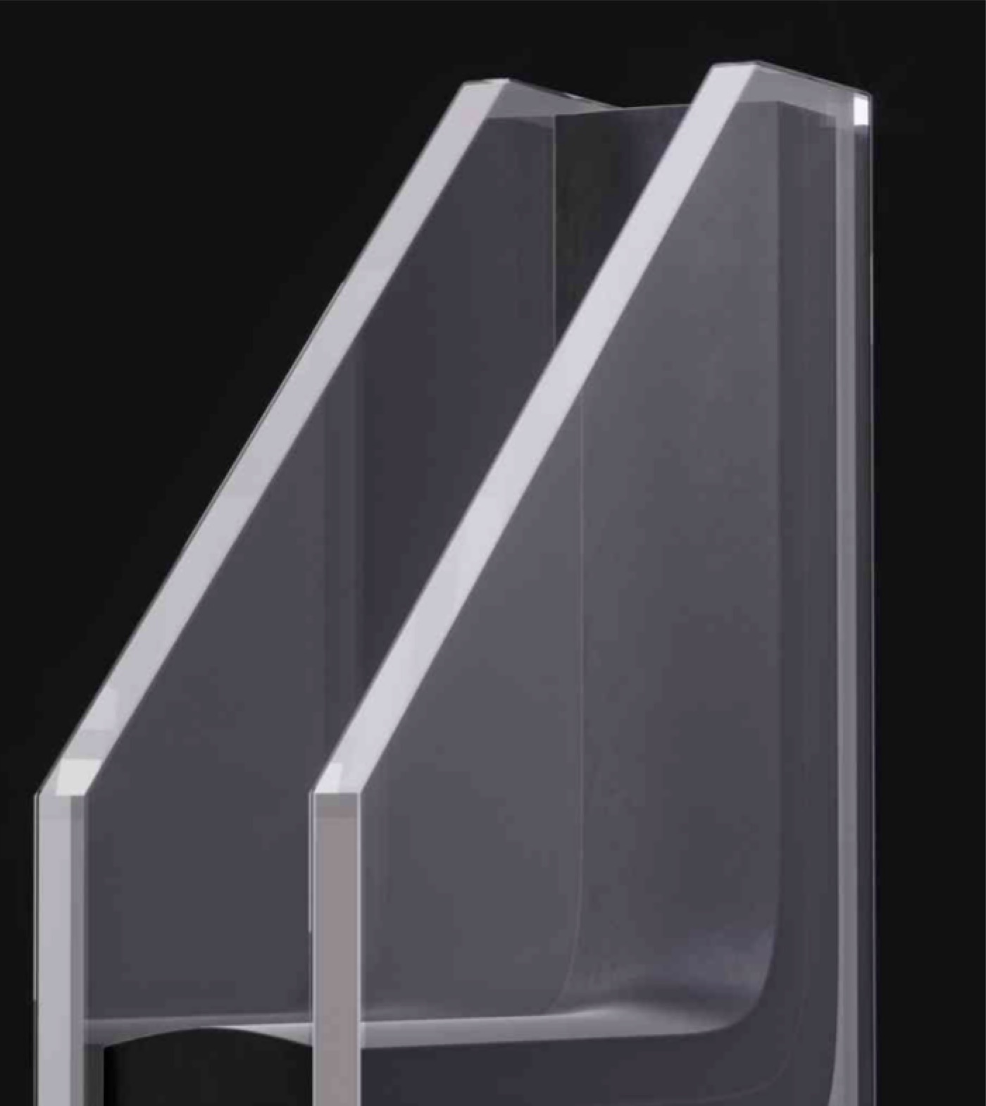 Section of a double-glazed unit with warm-edge spacer